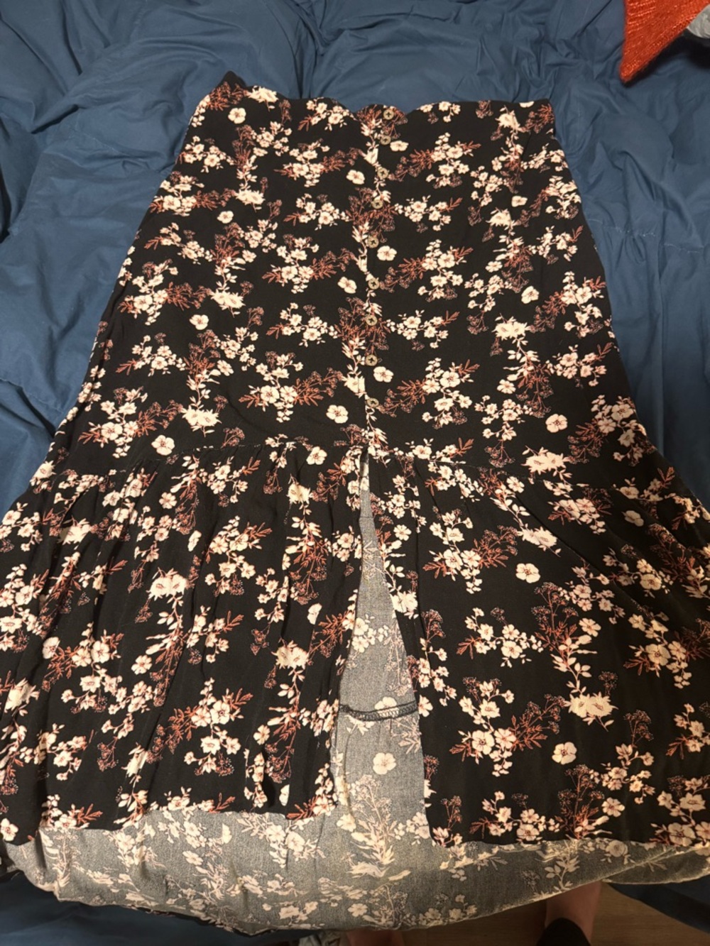 Knox Rose Black Maxi Skirt with Pink and Cream Floral Print